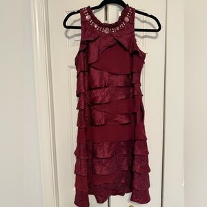 S.L. Fashions Burgundy Midi Dress
